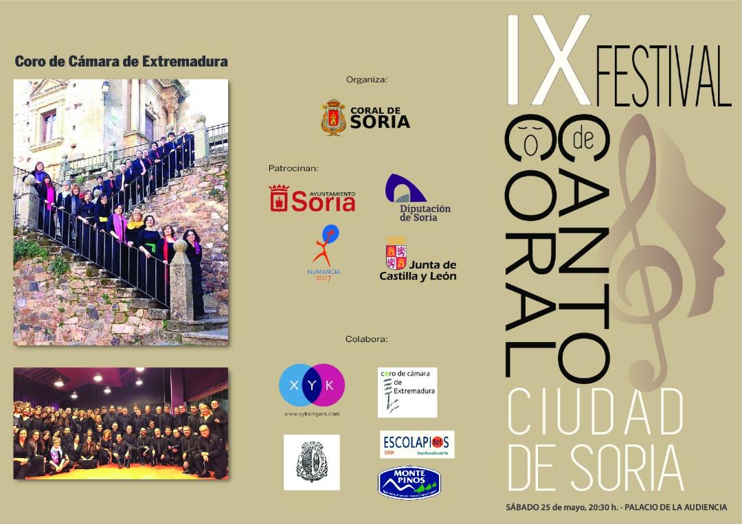 IX FESTIVAL DE CANTO CORAL CIUDAD DE SORIA: 3 Concierto. Coro de Cámara de Extremadura